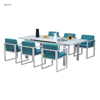 Service de table d'extension en aluminium, ensemble de meubles de jardin, style moderne, 4 pièces