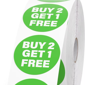 Compra 2 y Obtén 1 Gratis, Etiquetas Adhesivas de <span class=keywords><strong>Vinilo</strong></span> Resistentes al Agua de 1.5 Pulgadas, Resistentes a Desgarros, Autoadhesivas, Fáciles de Pegar, Sin Residuos, <span class=keywords><strong>para</strong></span> Supermercado - Product Image 1