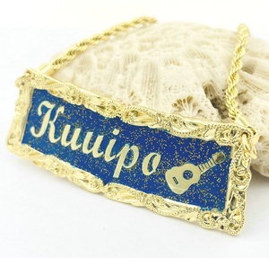 Collar con Nombre Grabado en 3D, Placa con Nombre Personalizada, Cadena <span class=keywords><strong>de</strong></span> Cuerda <span class=keywords><strong>para</strong></span> Mujeres, Niñas, Niños, Estilo Hawaiano Samoano, Joyería <span class=keywords><strong>de</strong></span> Alta Calidad <span class=keywords><strong>de</strong></span> 18K y 14K - Product Image 1