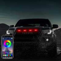 Lampe de modification tout-terrain à dégradé de 7 couleurs à défilement, contrôle par application RGB, pour calandre de voiture, feux de jour, pour SUV et pick-up