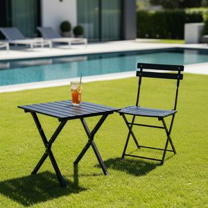 Direktverkauf ab Werk Moderner Outdoor-Klapptisch Verstärkt Leichtgewichtig Langlebig Tragbarer Rolltisch für Garten und Terrasse - Product Image 1