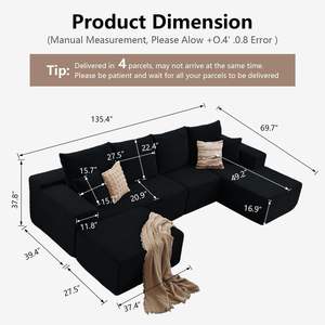 Juego de Sofás de Esponja de Alta Densidad Estilo Americano para Apartamentos Pequeños, Sofá <span class=keywords><strong>Cama</strong></span> Multifuncional Tipo <span class=keywords><strong>Chaise</strong></span> <span class=keywords><strong>Longue</strong></span> - Product Image 2