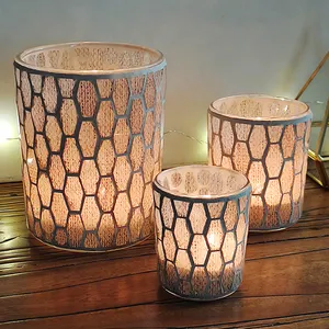 2012 New Design Romantic Natural Handmade Mosaic Glass Candle Holder for Home Bedroom Party Decor