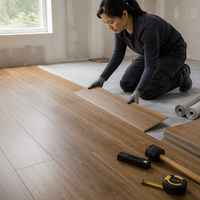 Plancher en vinyle SPC à noyau rigide, imperméable, à clipser, pour projets résidentiels et commerciaux