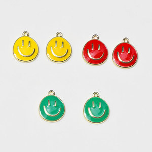 Smiley <b>Face</b> Alloy Charms Red Green Yellow Zinc Alloy Pendants For DIY Jewelry <b>Making</b> Unisex Fashion Accessories - Product Image 4