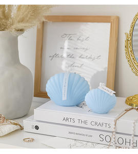 Florescence coquille forme personnalisé décoration de la maison cire de soja logo client fait à la main parfum luxe bougie parfumée pour les vacances - Product Image 6