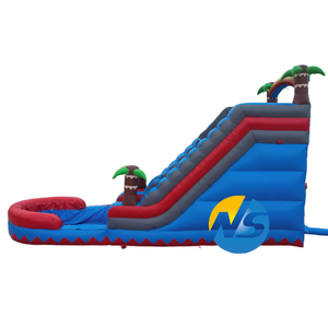 Toboggan aquatique gonflable <span class=keywords><strong>bleu</strong></span> et rouge pour parc aquatique extérieur, château gonflable avec piscine pour fête d'enfants - Product Image 4