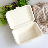 SOTON Contenants alimentaires en bagasse en gros 100 % biodégradables et compostables, boîtes à clapet pour plats à emporter, résistantes à l'huile et anti-fuites