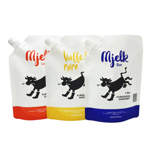 Custom Printed Plastic 1 Liter Drink Bags PET/NY/PE Spout <strong>Pouch</strong> 1000ml for <strong>Milk</strong> Yogurt - Product Image 6