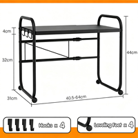 Support de four à micro-ondes multifonctionnel en acier au carbone robuste, réglable en hauteur et en largeur, pour comptoir de cuisine