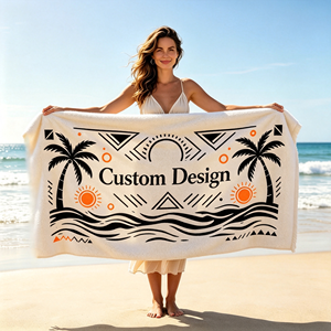 Custom Premium Super Soft Comfortable <b>Beach</b> Towel Printed Design with 100% Cotton Fabric - Product Image 1