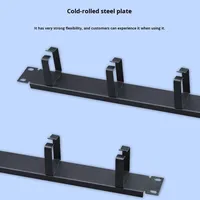 Vis de montage de dispositif en métal réglable 1U Rack de gestion de câbles ignifuge à 4 anneaux Connecteur RJ45 Équipement à fibres optiques