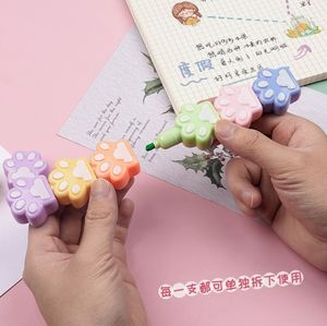 Cat Claw Fluorescent Pen - Cartoon Cute Student Line Marker pour la prise de notes et la numérotation colorées - Product Image 3