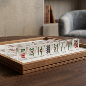 Tuiles de mahjong américaines en acrylique personnalisées, transparentes, pour 4 joueurs, écologiques, durables, jeu de société pour les fêtes de Noël - Product Image 3