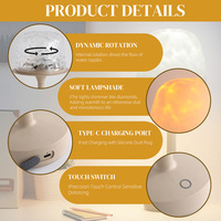 Lampe de table projecteur d'ondulations aquatiques, lampe Aurora, à intensité variable, commande tactile, rechargeable par USB, sans fil, lumière nocturne RGB à ondes océaniques