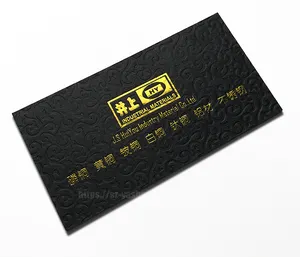 Black card gold edge visiting card with business cards foiled embossed