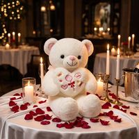 Ours en peluche personnalisé romantique I LOVE YOU avec cœur - Animal en peluche doux de qualité supérieure pour la Saint-Valentin et cadeau d'anniversaire