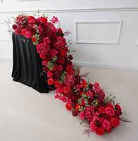 Composition florale artificielle moderne en cascade, chemin de table pour mariage, centre de table long en soie, arrangement floral de 200 cm pour banquets et événements