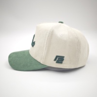 Casquette de baseball unisexe sportive d'hiver réglable en velours côtelé Oxford 5 panneaux de haute qualité avec logo brodé et motif léopard