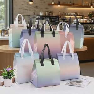 Vente en gros de sac isotherme à emporter pour garder le froid LOGO imprimé personnalisé sac isotherme souple écologique sacs non tissés isolés colorés - Product Image 2