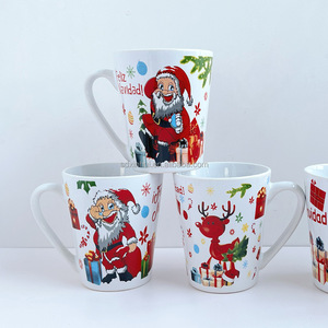 Cute Santa Claus Ceramic Mugs Christmas Cartoon Design Gift <b>Cups</b> 350ml <b>Set</b> Of 4 - Product Image 2