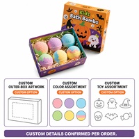Ensemble cadeau de 6 bombes de bain pour enfants pour Halloween avec jouets surprise, étiquette privée OEM, vente en gros