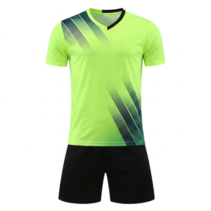 Ensemble de maillot d'arbitre de football professionnel personnalisable, 100% polyester, uniforme sportif d'été personnalisé pour les arbitres de football - Product Image 1