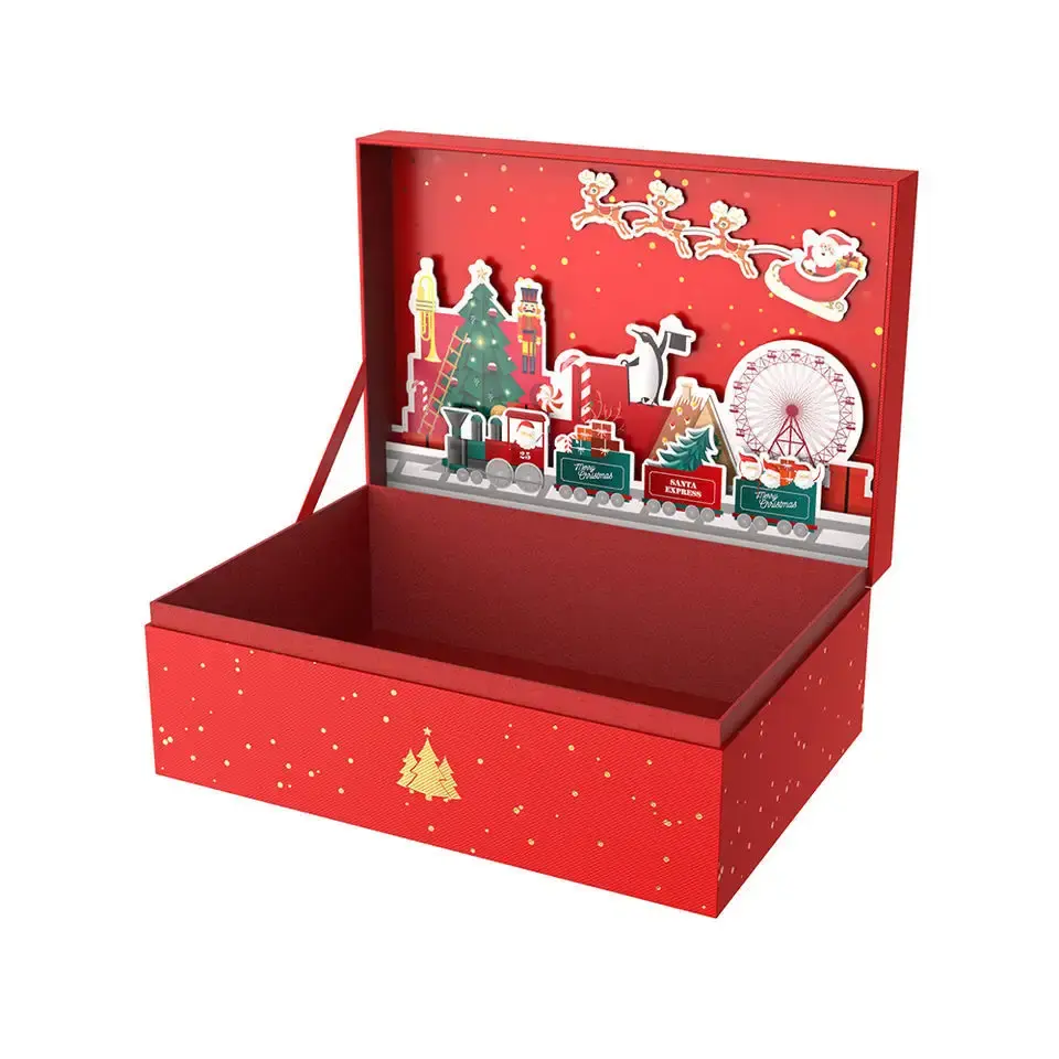 工場卸売カスタムロゴクリスマスギフトボックスセットクリスマスプレゼント紙箱高品質クリスマス包装ギフトボックス