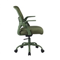 Chaise de bureau Henglin à dossier mi-haut en maille, hauteur réglable, siège en tissu respirant, accoudoirs fixes, base conique en nylon 50 mm, pour bureau à domicile
