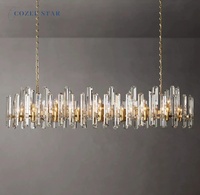 Cozee Light LED Bonnington Lustre Linéaire Cristal Laiton Bonnington Linéaire Salle À Manger & Salon Lampes Suspendues Lustre Moyen