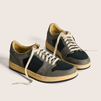 Sneakers pour hommes sur mesure en gros, en cuir véritable, style rétro, effet vieilli, respirantes, légères, faites à la main, blanches, OEM