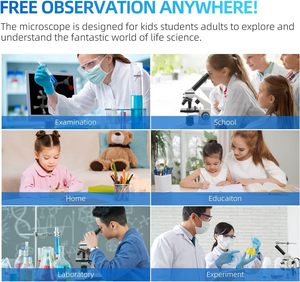 Kit de <span class=keywords><strong>Microscopio</strong></span> Monocular Compuesto SWIFT para Adultos, Estudiantes y Principiantes, 80X-2000X STEM, Cuerpo Totalmente Metálico, Fuente de Luz LED, con Estuche de Transporte - Product Image 6