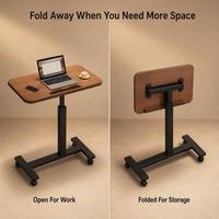 Table de lit réglable en hauteur avec élévateur pneumatique, bureau mobile pour ordinateur portable, pour chambre à coucher, bureau à domicile