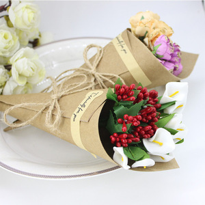 Kraft <b>Paper</b> Bouquet <b>Wrapping</b> Cones Black And <b>Brown</b> For Gift Packaging Multi Purpose Recyclable Bulk Size - Product Image 3
