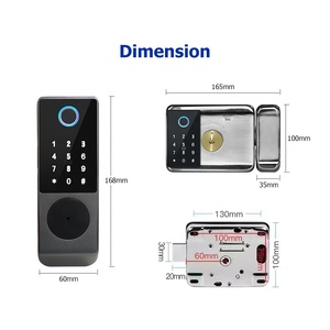 סראדורס אלקטרוניקה אוטומטית דיגיטלית Wifi חכמה מנעול דלת עם מנעול דלת טביעת אצבע עמיד למים עם Tuya APP - Product Image 6