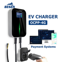 BESEN OCPP elektrikli araç şarjı CE onaylı 22kW RFID WALLBOX seviye 2 AC şarj istasyonu yönetim sistemi ile