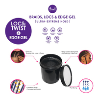Gel coiffant 16,9 oz à tenue extra forte pour tresses et locks, avec logo personnalisé, marque privée