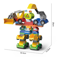 Robot FEELO 6 en 1, Bloques de Plástico ABS Grandes para Niños de 3+ Años, Juguete Educativo de Modelado de Robots, Juego en Caja