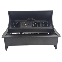 Prise de bureau électrique escamotable IP44 16A à usage industriel, 3 prises CA, USB-C PD20W, chargement sans fil 15W, prise UE, design dissimulé