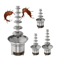 Fontaine à chocolat commerciale à 4/5/6/7 niveaux en acier inoxydable avec contrôle numérique, pot de fusion de chocolat pour fêtes et mariages