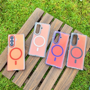 Z Fold 6 Gradient Colorful Durable Magnetic Translucent Phone Case for Samsung Galaxy Z Fold 7 <b>Wireless</b> Charging Frosting Cover - Product Image 1