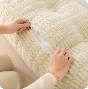 Cuscino Poggiatesta a Cuneo Grande Personalizzato, Rimovibile, per Letto, Lettura e Gaming, con Schienale Quadrato in Schiuma, Rivestimento 100% Poliestere Grigio Solido - Product Image 5
