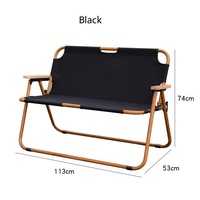 Chaise pliante double portable de haute qualité en acier inoxydable au design moderne pour jardin, plage, camping, parc