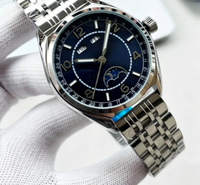 Montre mécanique pour homme OEM Fashion Business, bracelet bicolore or rose, cadran blanc, étanche.