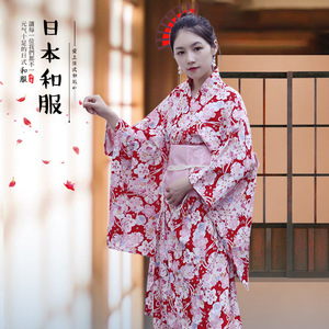 Femmes chaudes en gros Long coton <span class=keywords><strong>japonais</strong></span> <span class=keywords><strong>traditionnel</strong></span> cour Sakura imprimé fleuri été femmes Yukata robe pour Ryokan - Product Image 4