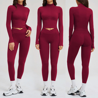 Nouvel ensemble de sport d'automne pour femme, vêtements de yoga, ensemble de yoga modeste, leggings d'équitation, vêtements d'entraînement pour femme, Ropa De Yoga Para Mujer
