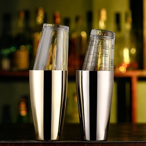Usine de création directe Outils de bar de haute qualité Fournisseurs de <span class=keywords><strong>verre</strong></span> <span class=keywords><strong>shaker</strong></span> à cocktail Boston en acier inoxydable à service unique - Product Image 2