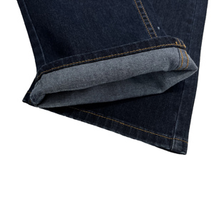 YAXI Jeans vintage pour hommes quatre saisons fermeture éclair braguette imprimé <span class=keywords><strong>poche</strong></span> <span class=keywords><strong>arrière</strong></span> extensible bleu foncé lavé vente chaude fabriqué OEM/ODM - Product Image 5