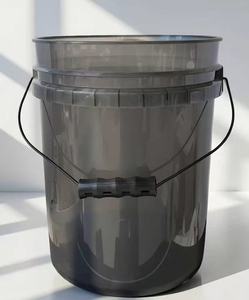 Seau de lavage de voiture transparent fumé <span class=keywords><strong>noir</strong></span> obsidienne de 5 gallons avec poignée en métal et filtre à saleté, logo imprimé - Product Image 4