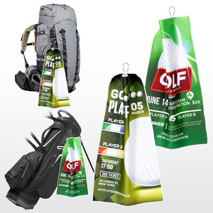 Serviette de golf et de randonnée en coton double couche personnalisée avec clip de suspension 36x61cm |   Sublimation pour cadeau de cyclisme marathon - Product Image 1